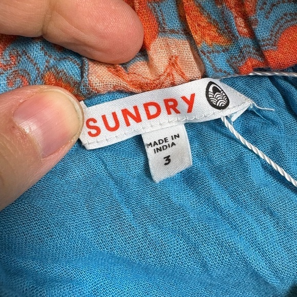 SUNDRY Anthropologie Saanvi Floral Two Piece Crop Top and Boho Skirt - Picture 7 of 8